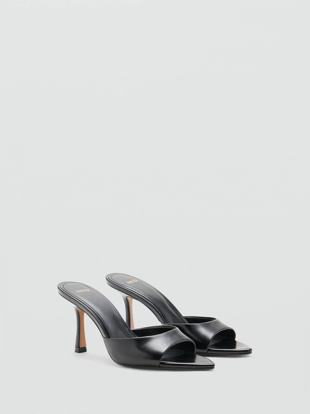 Mango Black Slip-On Stiletto Mules. Never worn